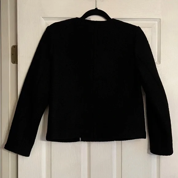 J. Crew Blazer Black Wool Pea Coat - Picture 3 of 5